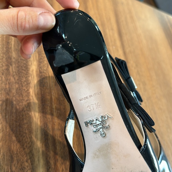 Prada Patent Slingback Pumps - Picture 10 of 11